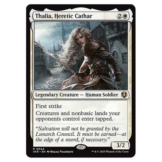 Thalia, Heretic Cathar 044 card from the Magic The Gathering set Innistrad Remastered