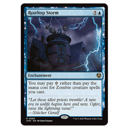Rooftop Storm 083 card from the Magic The Gathering set Innistrad Remastered