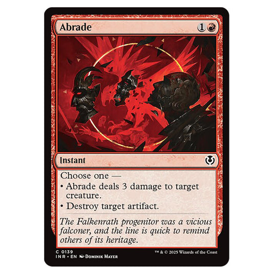 Abrade 139 card from the Magic The Gathering set Innistrad Remastered