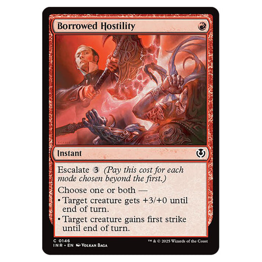 Borrowed Hostility 146 card from the Magic The Gathering set Innistrad Remastered