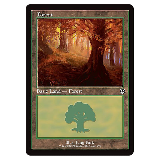 Forest 296 card from the Magic The Gathering set Innistrad Remastered