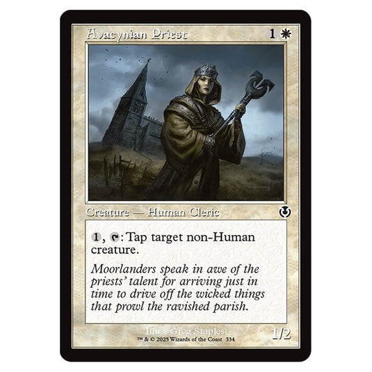 Avacynian Priest 334 card from the Magic The Gathering set Innistrad Remastered