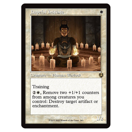 Hopeful Initiate 343 card from the Magic The Gathering set Innistrad Remastered