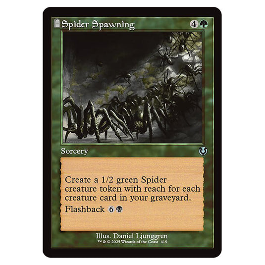 Spider Spawning 419 card from the Magic The Gathering set Innistrad Remastered