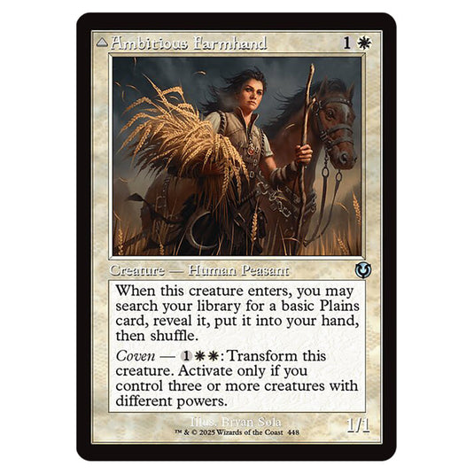 Ambitious Farmhand // Seasoned Cathar 448 card from the Magic The Gathering set Innistrad Remastered