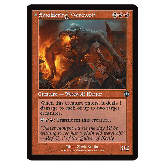 Smoldering Werewolf // Erupting Dreadwolf 465 card from the Magic The Gathering set Innistrad Remastered