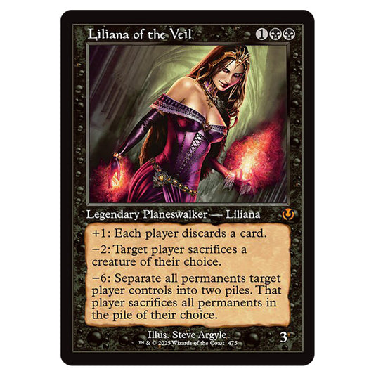Liliana of the Veil 475 card from the Magic The Gathering set Innistrad Remastered