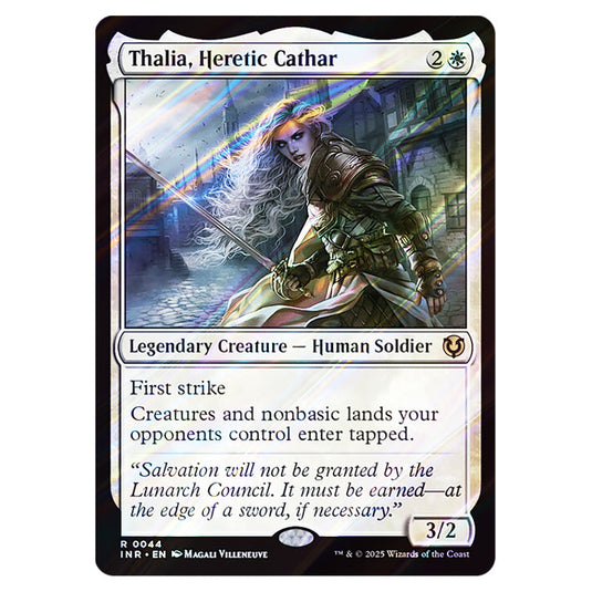 Thalia, Heretic Cathar 044 card from the Magic The Gathering set Innistrad Remastered