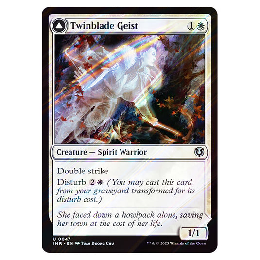 Twinblade Geist // Twinblade Invocation 047 card from the Magic The Gathering set Innistrad Remastered