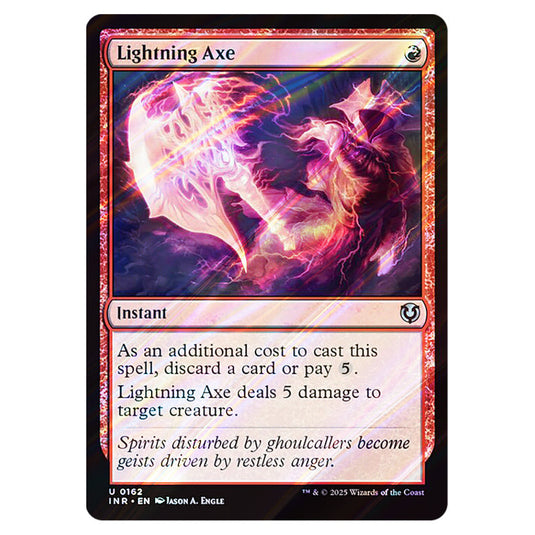 Lightning Axe 162 card from the Magic The Gathering set Innistrad Remastered