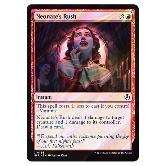 Neonate's Rush 166 card from the Magic The Gathering set Innistrad Remastered