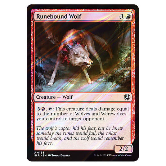 Runebound Wolf 168 card from the Magic The Gathering set Innistrad Remastered