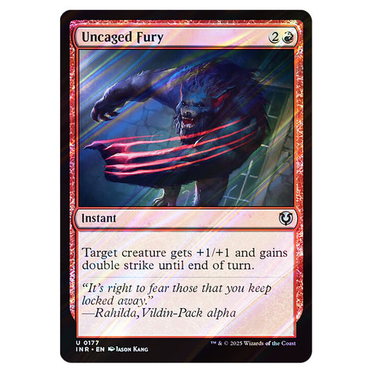 Uncaged Fury 177 card from the Magic The Gathering set Innistrad Remastered