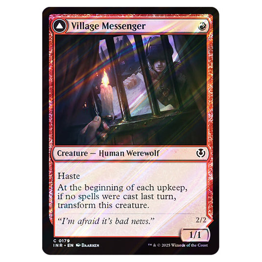 Village Messenger // Moonrise Intruder 179 card from the Magic The Gathering set Innistrad Remastered