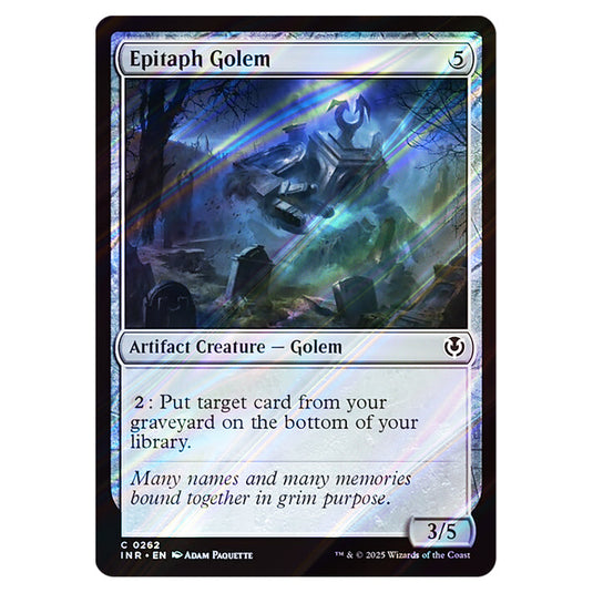 Epitaph Golem 262 card from the Magic The Gathering set Innistrad Remastered