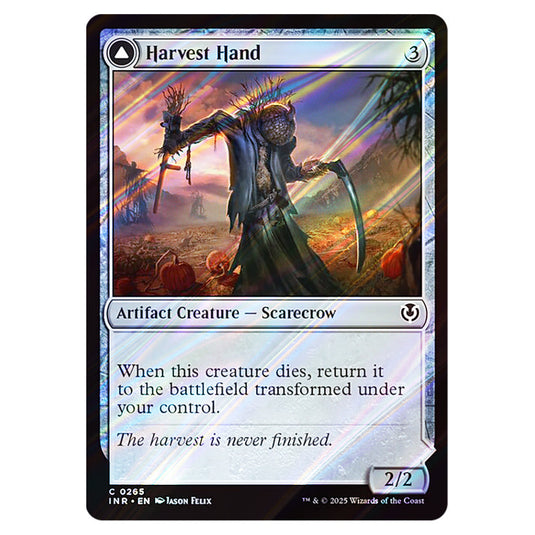 Harvest Hand // Scrounged Scythe 265 card from the Magic The Gathering set Innistrad Remastered