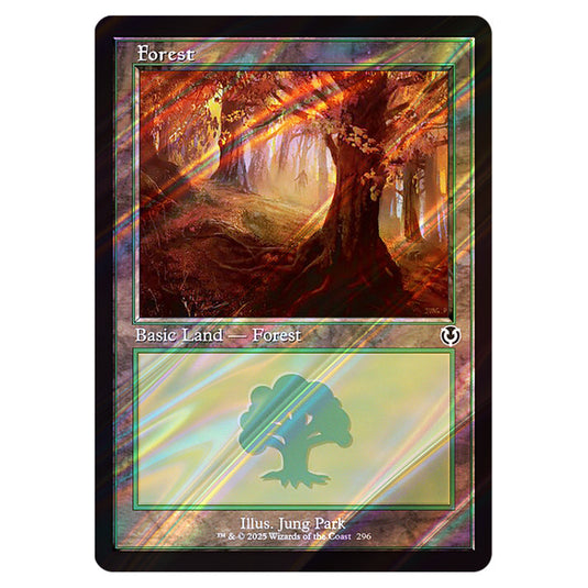 Forest 296 card from the Magic The Gathering set Innistrad Remastered