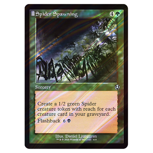 Spider Spawning 419 card from the Magic The Gathering set Innistrad Remastered