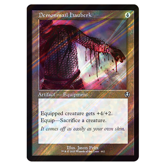 Demonmail Hauberk 442 card from the Magic The Gathering set Innistrad Remastered