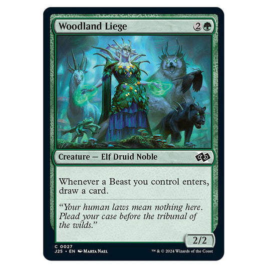 Woodland Liege 0027 card from the Magic The Gathering set Foundations Jumpstart