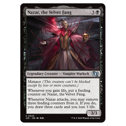 Nazar, the Velvet Fang 0043 card from the Magic The Gathering set Foundations Jumpstart