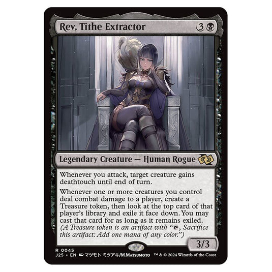 Rev, Tithe Extractor 0045 card from the Magic The Gathering set Foundations Jumpstart