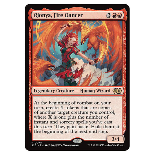 Rionya, Fire Dancer 0075 card from the Magic The Gathering set Foundations Jumpstart