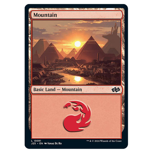 Mountain 0091 card from the Magic The Gathering set Foundations Jumpstart