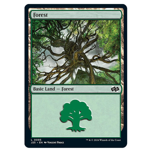 Forest 0095 card from the Magic The Gathering set Foundations Jumpstart