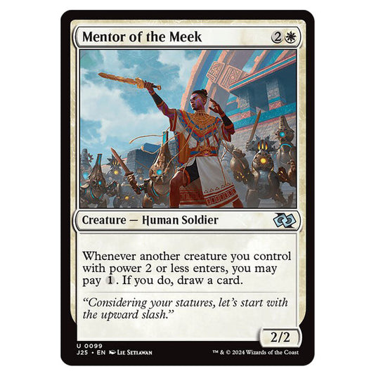 Mentor of the Meek 0099 card from the Magic The Gathering set Foundations Jumpstart