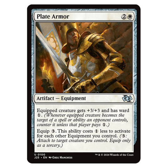 Plate Armor 0100 card from the Magic The Gathering set Foundations Jumpstart