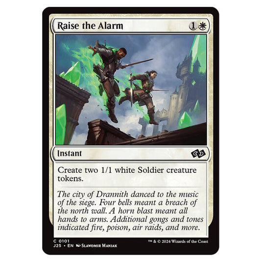 Raise the Alarm 0101 card from the Magic The Gathering set Foundations Jumpstart