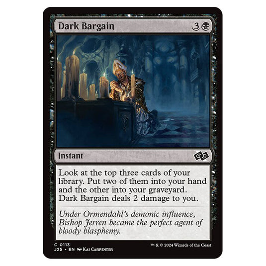 Dark Bargain 0113 card from the Magic The Gathering set Foundations Jumpstart