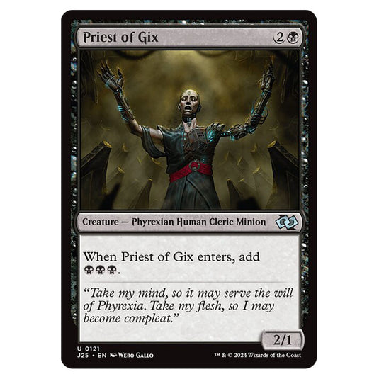 Priest of Gix 0121 card from the Magic The Gathering set Foundations Jumpstart