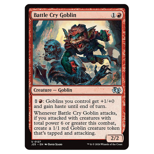 Battle Cry Goblin 0127 card from the Magic The Gathering set Foundations Jumpstart