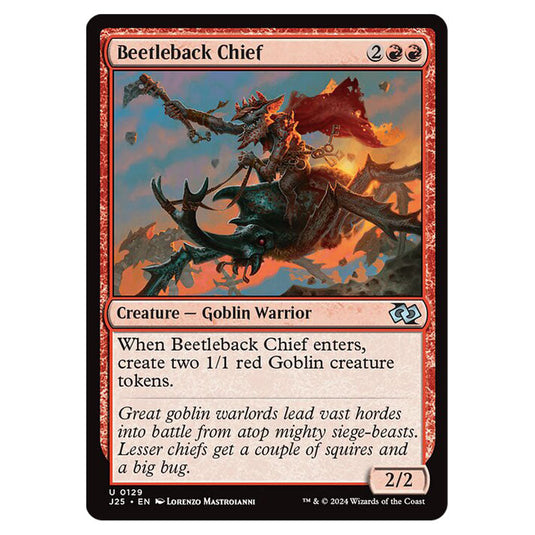 Beetleback Chief 0129 card from the Magic The Gathering set Foundations Jumpstart