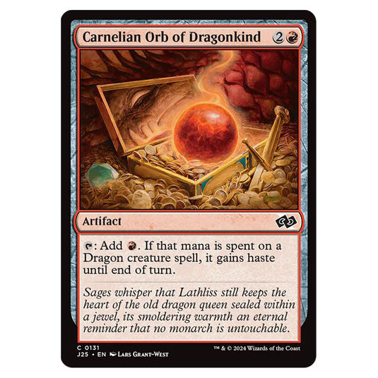 Carnelian Orb of Dragonkind 0131 card from the Magic The Gathering set Foundations Jumpstart