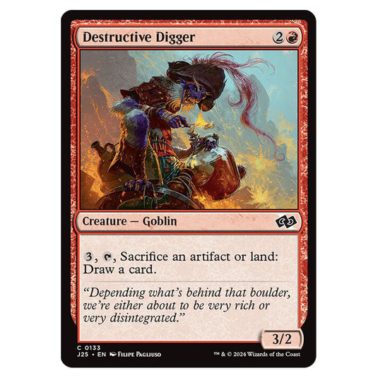 Destructive Digger 0133 card from the Magic The Gathering set Foundations Jumpstart