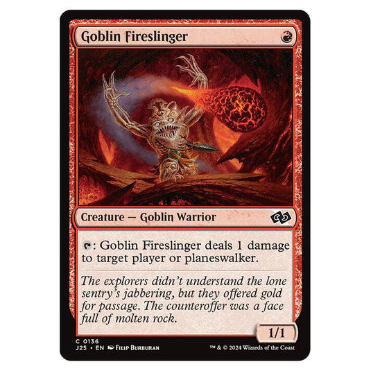 Goblin Fireslinger 0136 card from the Magic The Gathering set Foundations Jumpstart