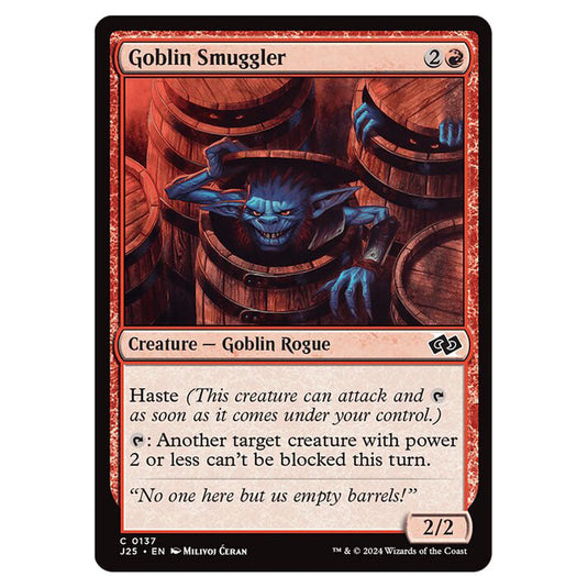 Goblin Smuggler 0137 card from the Magic The Gathering set Foundations Jumpstart