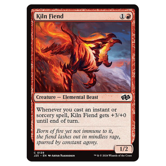 Kiln Fiend 0139 card from the Magic The Gathering set Foundations Jumpstart