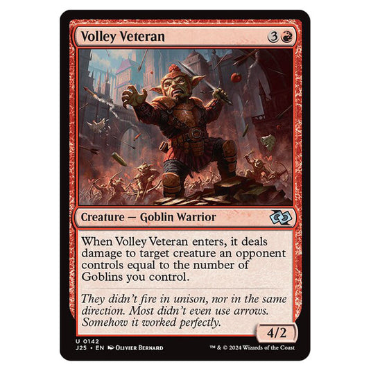 Volley Veteran 0142 card from the Magic The Gathering set Foundations Jumpstart