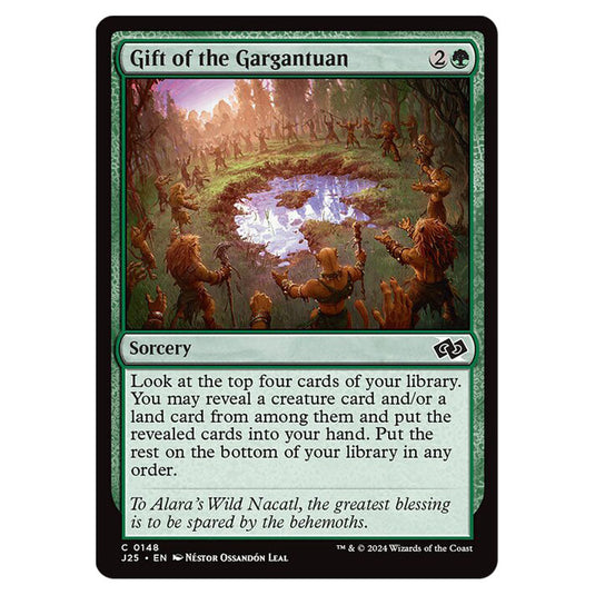 Gift of the Gargantuan 0148 card from the Magic The Gathering set Foundations Jumpstart