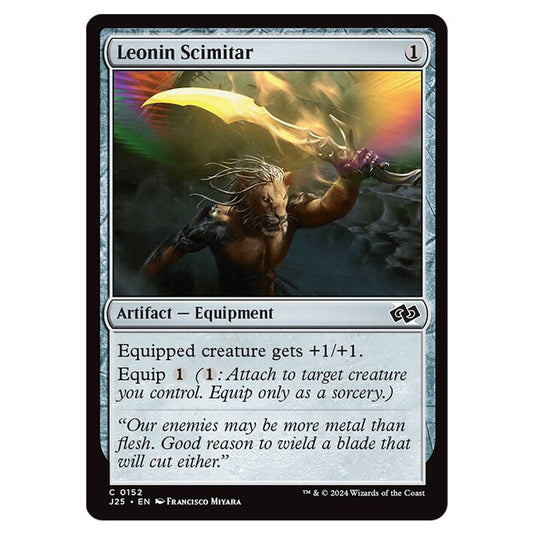 Leonin Scimitar 0152 card from the Magic The Gathering set Foundations Jumpstart