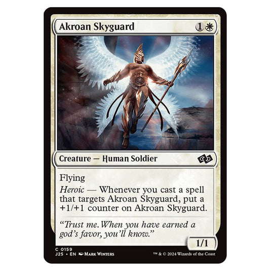 Akroan Skyguard 0159 card from the Magic The Gathering set Foundations Jumpstart