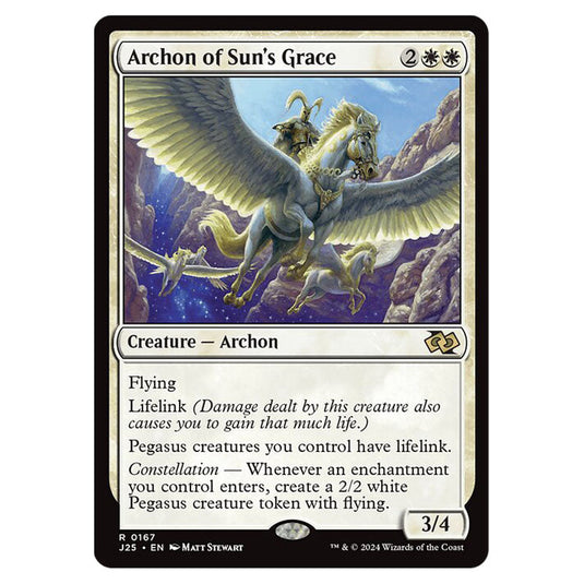 Archon of Sun's Grace 0167 card from the Magic The Gathering set Foundations Jumpstart