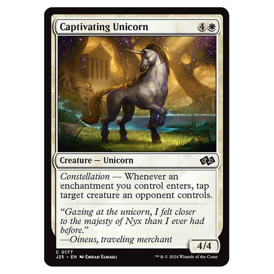 Captivating Unicorn 0177 card from the Magic The Gathering set Foundations Jumpstart