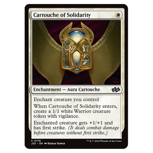 Cartouche of Solidarity 0178 card from the Magic The Gathering set Foundations Jumpstart