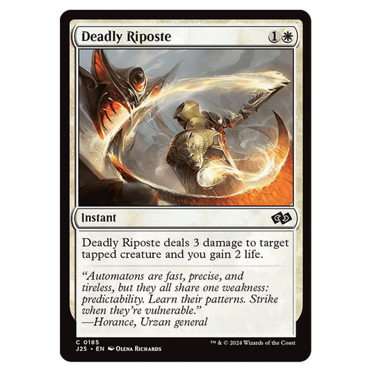 Deadly Riposte 0185 card from the Magic The Gathering set Foundations Jumpstart