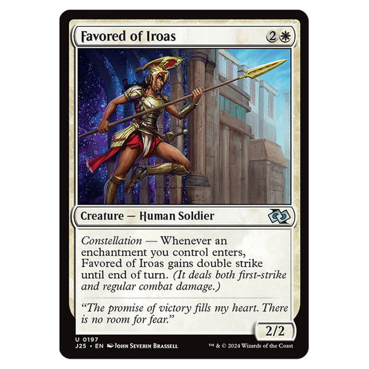 Favored of Iroas 0197 card from the Magic The Gathering set Foundations Jumpstart